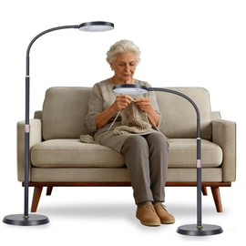 30X 10X Large Floor Magnifying Glass with Light and Stand, 3 in 1 Adjustable Height Lighted Magnifiers, 72 LED Floor Magnifying Lamp
