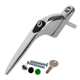Chrome Yale UPVC Window Handle Inline Double Glazing Universal Key Locking Espag - 40mm Spindle