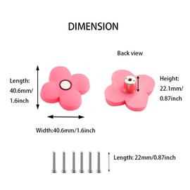 CcHhyyt Cartoon Shape, Soft Rubber Knobs for Kids, Girls, Boys, Cupboard Handles/Drawer Knobs for Nursery Cupboards, Pack of 6 (Pink Flower)