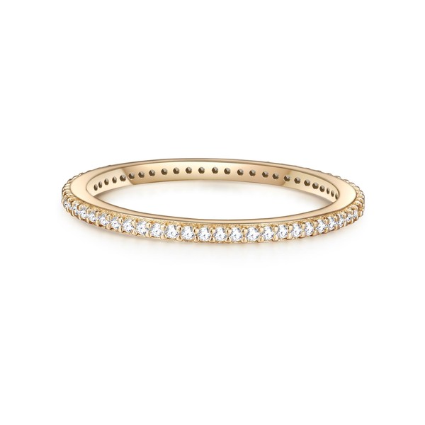 Glanzstücke München Women's Ring Sterling Silver Yellow Gold-Plated Zirconia White