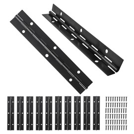 WeeGoo 10 Pcs Piano Hinges Black 6 Inch Piano Metal Hinge with 60 Screws Heavy Duty Piano Hinge for Pianos Cabinet Wood Doors Windows Boats