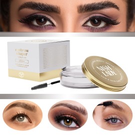 NISHLADY Brow Lift Lamination Gel Kit with Brush, Clear Tint, MEGA SIZE - 50 ml | Eyebrow Shaping Wax | Eye Brows Styling Soap | Long Lasting Hold Freeze Gel