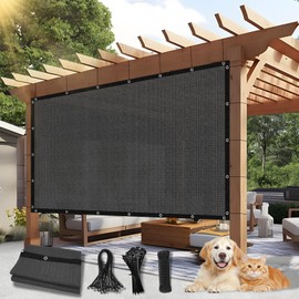 BELLE DURA 90% Outdoor Sun Shade Cloth, 8'×8' Pergola Shade Cover with Grommets, Privacy Screen Sunshades for Patio Garden Backyard Plant, Dark Grey