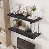 36" Floating Shelves for Wall, 12" Deep Slim Black Floating