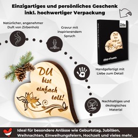 sagl.tirol Mini Swiss pine heart in high-quality packaging (Du bist einfach toll…)