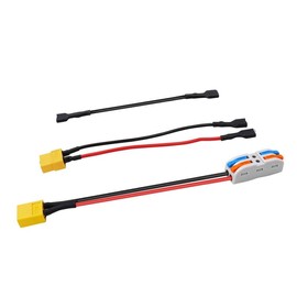 F1 Quick XT60 Connector for 12V Battery | Quick-Release Connector (4.8mm & 6.3mm) | 16AWG High-Temp 80°C, 300V | Crimp terminals with Shrink Tube | Ideal for Kids Wheels, DIY Battery Series/Parallel