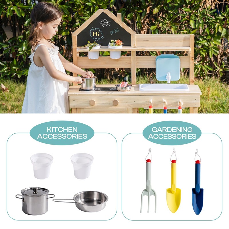 ROBUD Wooden Outdoor Play Kitchen for Kids – Mud Kitchen