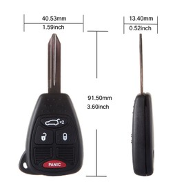 ROADFAR Key Fob Keyless Entry 2011-2014 Fit for Chrysler 200 2.4L,2011-2014 Fit for Chrysler 200 3.6L Replacement KOBDT04A,2AOKM-CYV6,05179514AA,56038757AE,2AOKM-CYV6,05179514AA