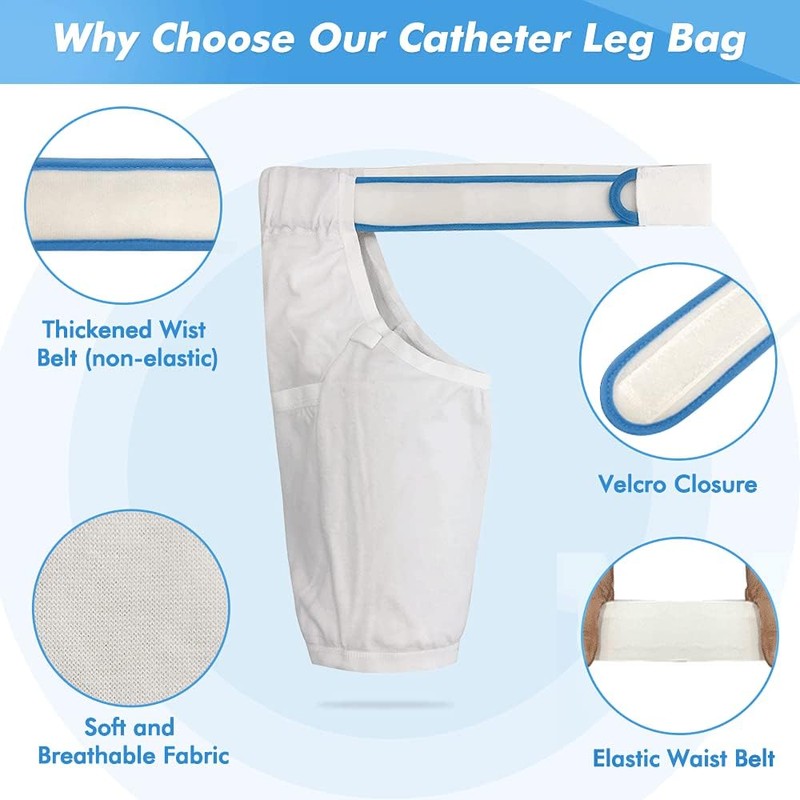 Catheter Leg Bag Holder Covers Foley Cath Secure Tube Stabilization