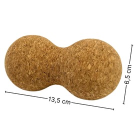 ATC Handels GmbH Natural cork massage utensils for fascia - discover the versatile world of fascia massage and improve your mobility and regeneration (Duoball 6.5 x 13.5 cm)