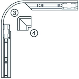 HAUTAU Corner Deflection Bendable, White, Pack of 1, Accessories for Window Fittings, Sliding Windows, Sliding Door Fittings