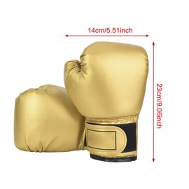 HERCHR Boxing Gloves, PU Leather Taekwondo Gloves Professional Fighting Children Boxing Training Gloves Thickened Punching Sparring Training Mitts for Kids(gold)
