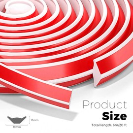 Woobroo 19x13MM TPE Quarter Round Coving 6M Caulk Strip Beading, White