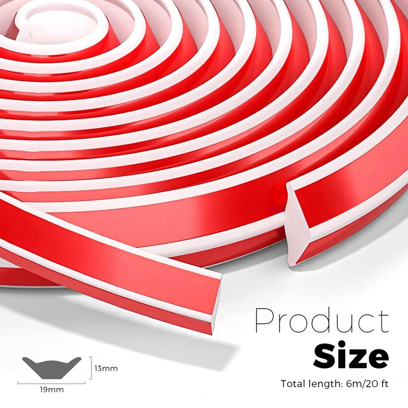 Woobroo 19x13MM TPE Quarter Round Coving 6M Caulk Strip Beading,