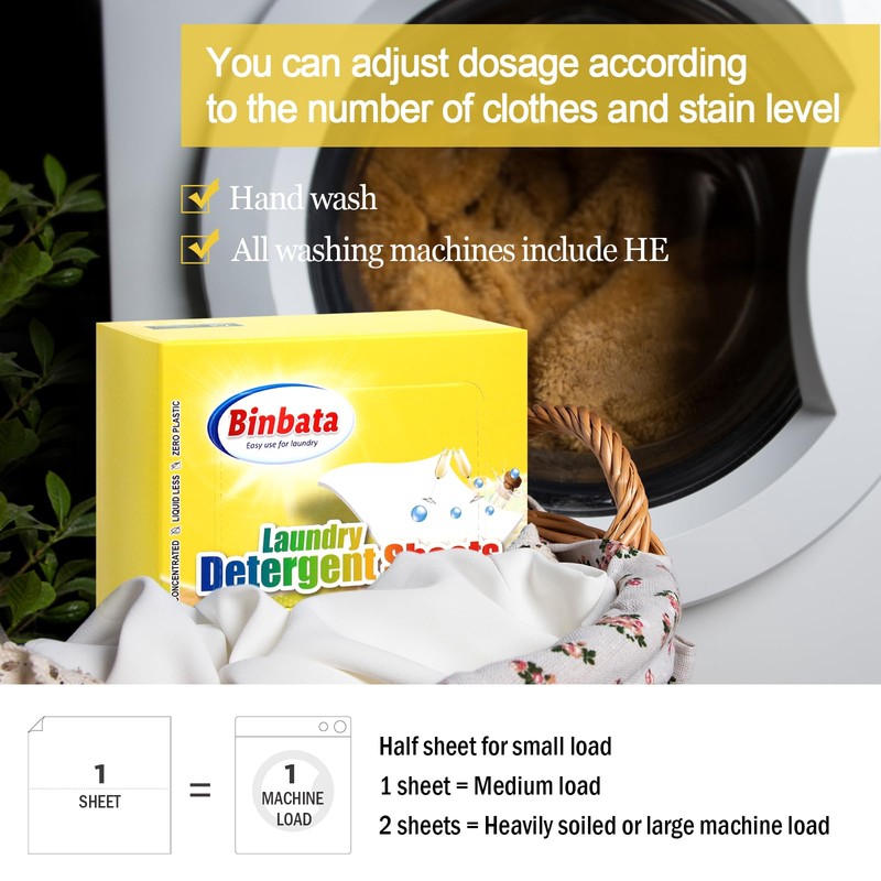 Binbata Laundry Detergent Sheets, Up To 128 Loads Champagne Scent