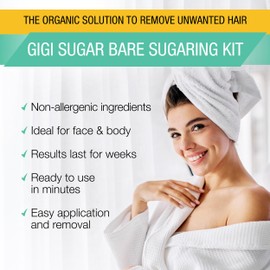 GiGi Sugar Bare Sugaring Kit - Gentle Formula, For Face and Body, with Non-Allergenic Ingredients, 1-pack