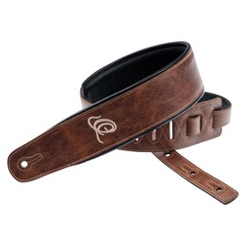 Ortega Guitars Artist Series OSAR-6 Real Leather Guitar Strap Adjustable Length for Acoustic Guitar / Bass / Electric Guitar Brown / Vintage Desert Sand