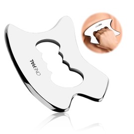 Gua Sha Stainless Steel Gua Sha Stone for Jawliner, Face, Eyes, Neck for Skin Care, Body Massage Tool (Silver) (04)