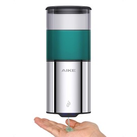 AIKE Automatic Soap Dispenser for Liquid Soap for Wall Mounting, IPX7 Waterproof with 400 ml Polished Stainless Steel