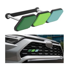 CGEAMDY Car Radiator Grill Insert Trim, 3 Colours Radiator Grille Badge Grill Emblem Car Styling Accessories Radiator Grill Badge Emblem Decoration Logo for Car Truck Tag (Green