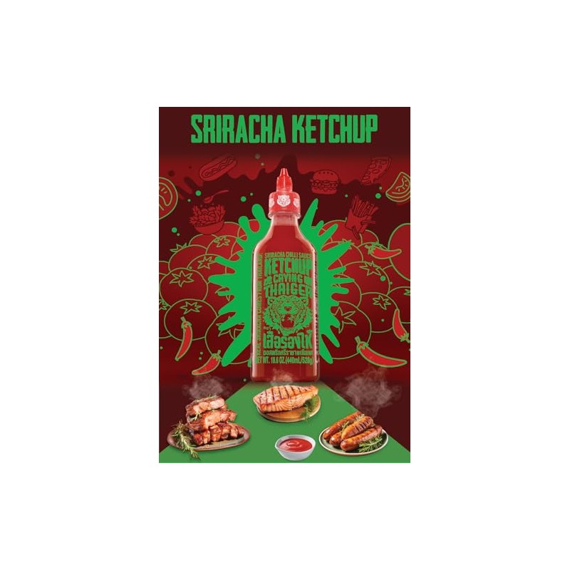 Crying Thaiger Sriracha Ketchup Chili Sauce in Squeeze Bottle 18.6