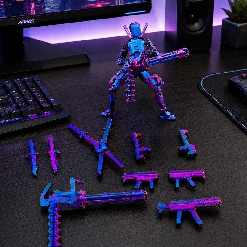JaiZvt 1-Piece T13 Action Figure, 3D Printed Poseable Dummy 13