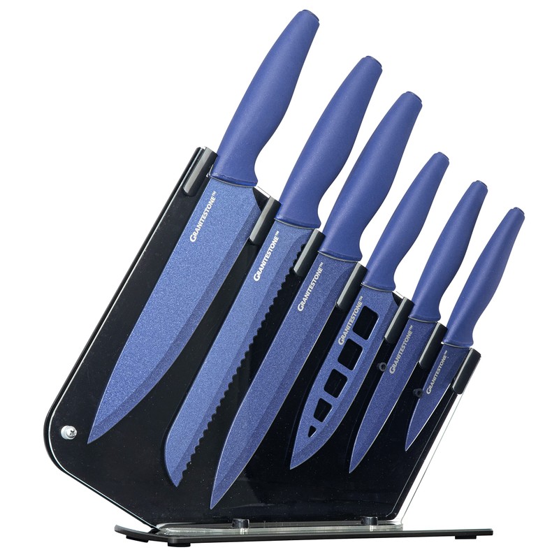 Nutriblade Knife Set with Block by Granitestone 6-Piece Professional Kitchen