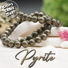 Coffman Collection Pyrite Crystal Bracelet for Men Spiritual Protection Stone Prosperity Bracelet