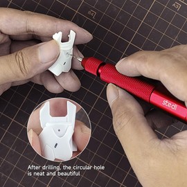 stedi Manual Pin Vice Hand Drill, Model Hobby Making Tool, Super Precision Double Bearing Hand Drill for Gundam Miniature Military Models, 3D Resin Parts, Red