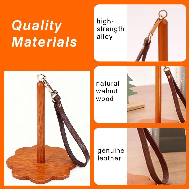 Premium Wooden Wrist Yarn Holder, Brown, Handcrafted Knitting and Crochet
