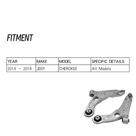 QPCRAP Front Lower Control Arms Fit for Cherokee 2014 2015 2016 2017 2018 2Pcs Left K643179 Right K643180
