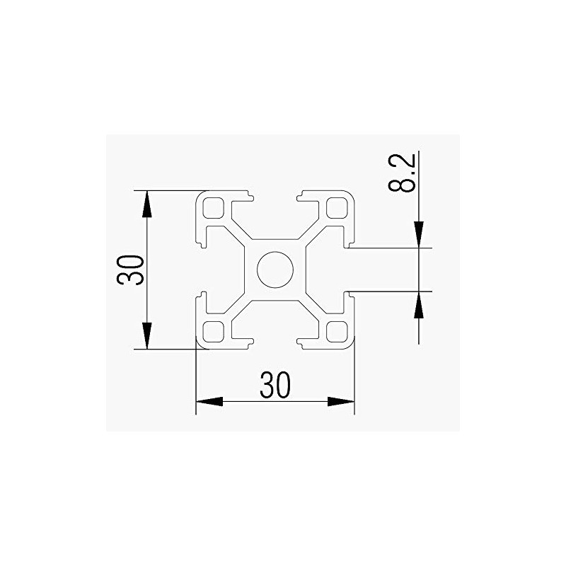 Construction Profile Aluminium Profile Groove 8 30 x 30 Cut