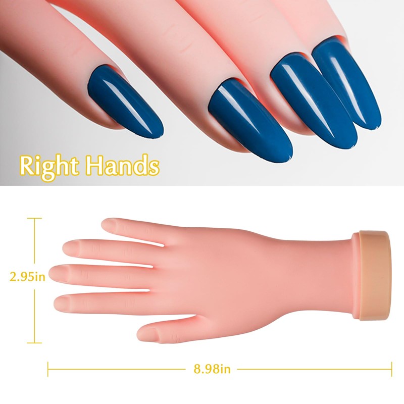 krofaue Nail Practice Hand - Practice Nail Tips Art Trainer
