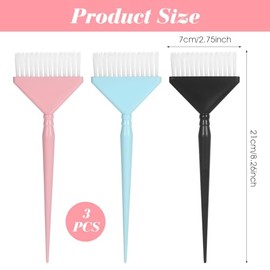 3Pcs Hair Color Applicator Brush Color Brushes for Hair Stylist Dye Brush Reusable Colors Tint Applicator for Salon Hairs Paint Brushes for Coloring a