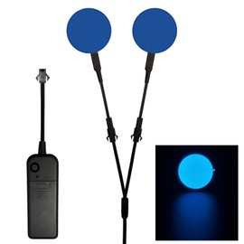 KYTAMYTE - Panel redondo de ojos LED azul de 1.97 pulgadas con 3 modos de luz, luces de neón alimentadas por pilas para cosplay, máscaras de Halloween, decoraciones de bricolaje, decoración de