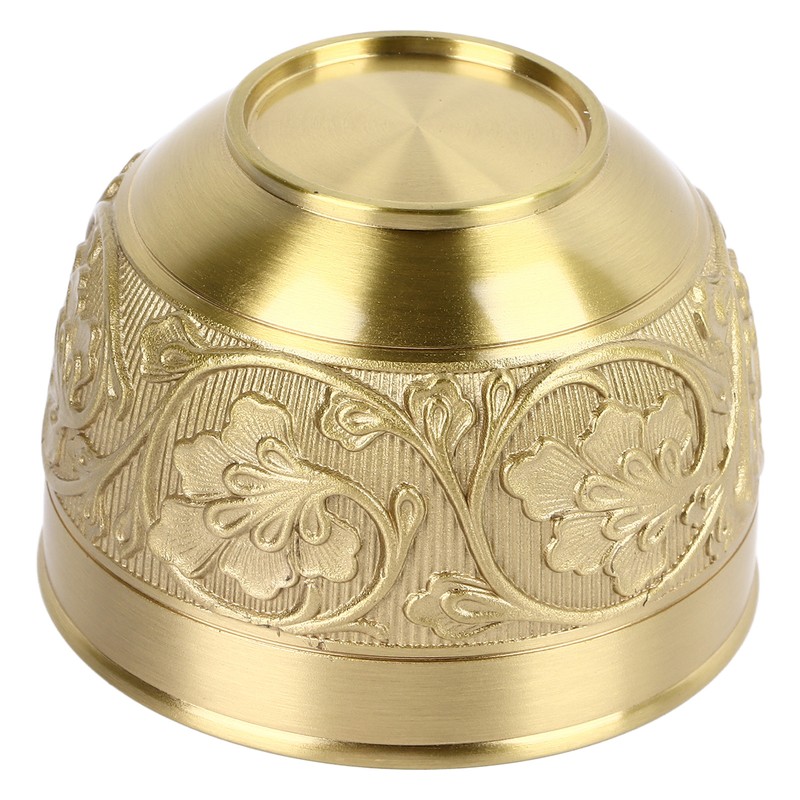 Brass Tea Cup Exquisite Embossed Patterns Retro European Small Coffee