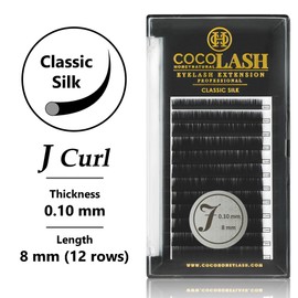 COCO Honey Lash Eyelash Extensions, Classic J Curl [0.10mm], Faux Mink Individual Lash Extensions (Length: 8mm / 10mm / 11mm / 12mm / 13mm / Mix) (8mm)