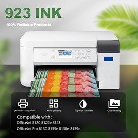 FIRSTINK 923 Ink Cartridges Combo Pack Replacement for Work for OfficeJet 8120 8122e 8123 OfficeJet Pro 8130 8135e 8138e 8139e Printer (5-Pack/2 Black 1 Cyan 1 Magenta 1 Yellow)