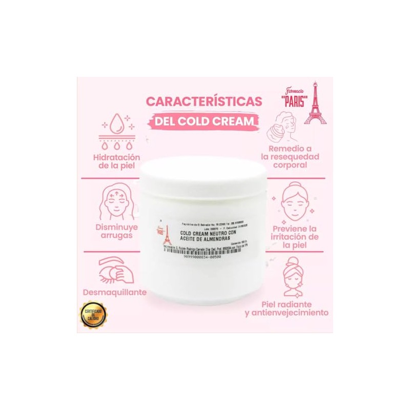 Farmacias Paris Cold Cream Neutro Aceite Almendras Humectante Colágeno Marino