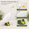 7-Inch White Goose Garden Statue – Outdoor Resin Goose Figurine