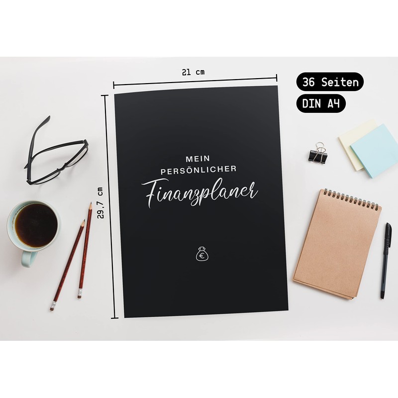 Financial Planner DIN A4 - Track Monthly Income, Expenses &