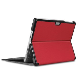 Kepuch Custer Case for Surface Pro 7 6 5 4,Ultra-Thin PU-Leather Hard Shell Cover for Surface Pro 7 6 5 4 - Red