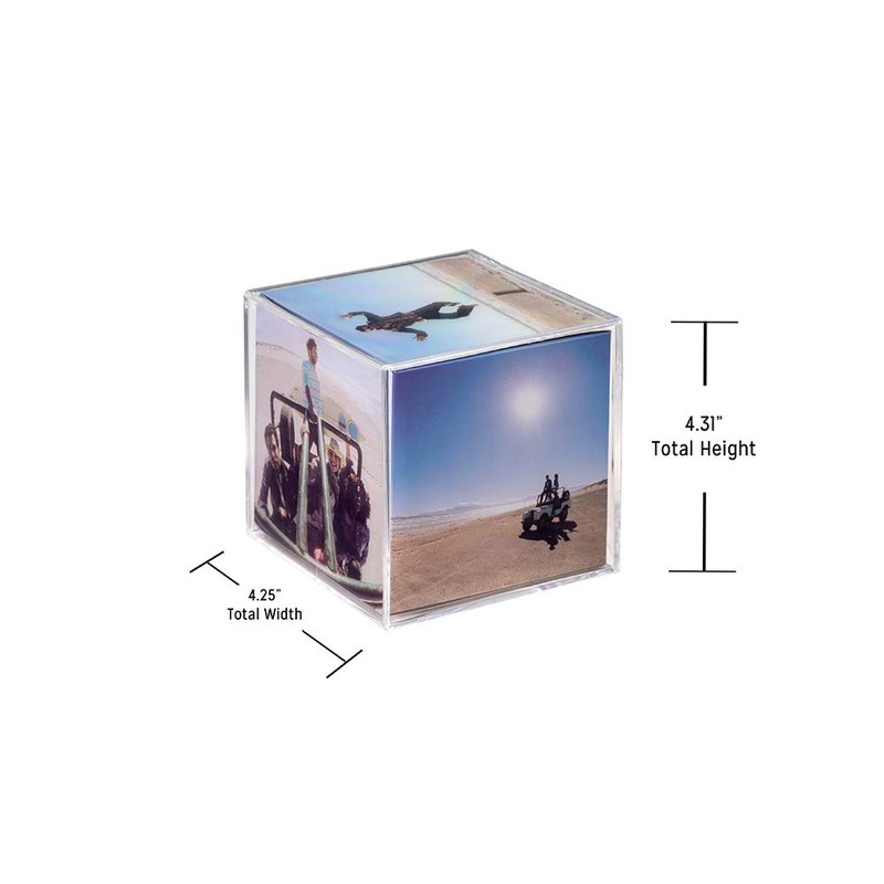 Malden International Designs Acrylic Photo Cube, Holds (6) 4” x