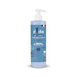 Dodie Reinigungsgel 3 in 1 (500 ml), Gesichts-, Körper- und Haarreinigung, 92 prozent Inhaltsstoffe natürlichen Ursprungs, hypoallergen, ab der Geburt