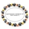 COOLSTEELANDBEYOND Men's Hematite Bead Bracelet, Three Tone Satin Metallic Beads,