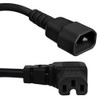 C14 to Right Angle C15 Power Cord, 10A, 250V, 18/3