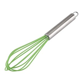 sourcing map Egg Whisk Stainless Steel Whisk Mixer Kitchen Utensil for Blending, Whisking, Beating and Stirring Green