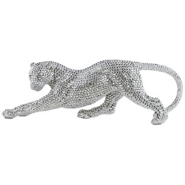 Studio 55D Silver Prowling Leopard 17 1/2" Wide Accent Sculpture