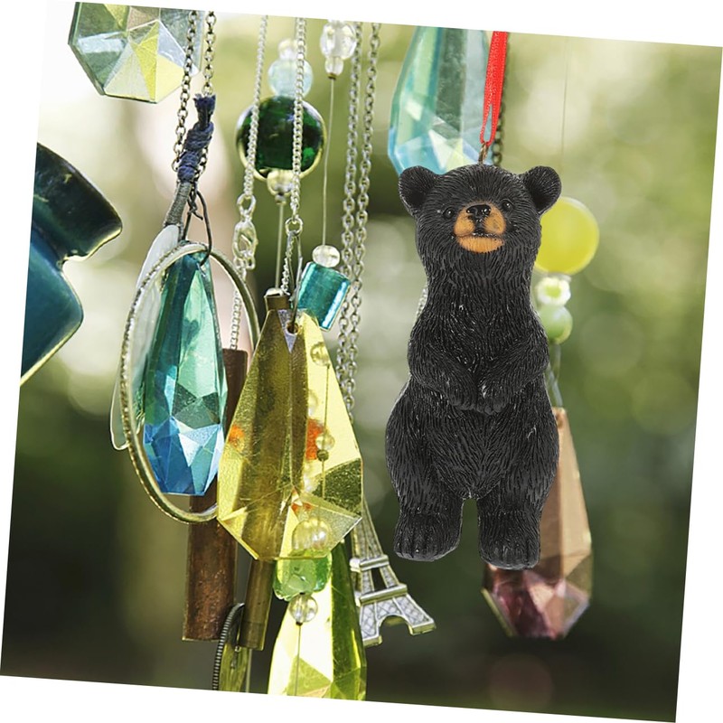 Mipcase 2pcs Adorable Bear Statues Cute Resin Hanging Ornaments for
