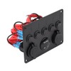 12-24V 5 Gang On/Off Toggle Switch Panel Dual USB Voltmeter